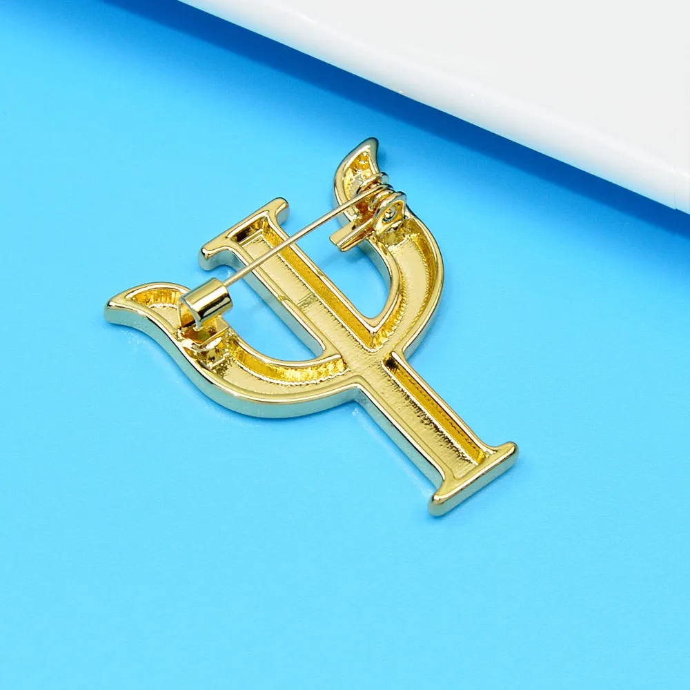 Gold And Silver Color Balance Brooch Logo Design Creative Psychology Pin