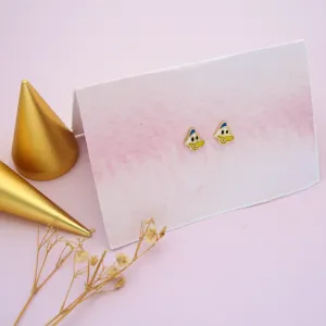 Gold Cartoon Donaldduck Earrings 18KT - FKJERN18K9374