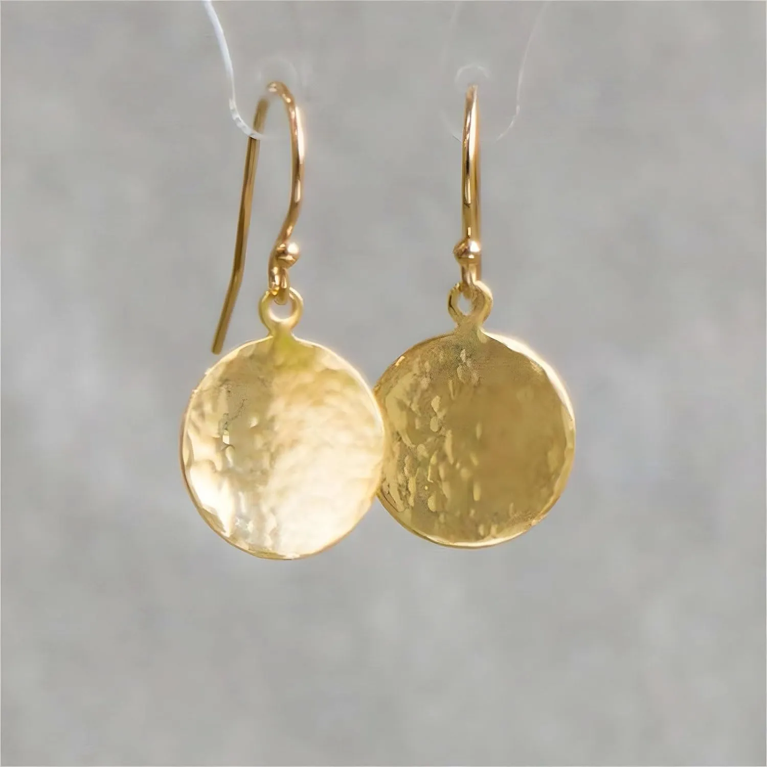 Gold Disc Dangle Earrings for Women Hammered Disc Earrings Silver Drop Earrings Fashion Minimalist Jewelry