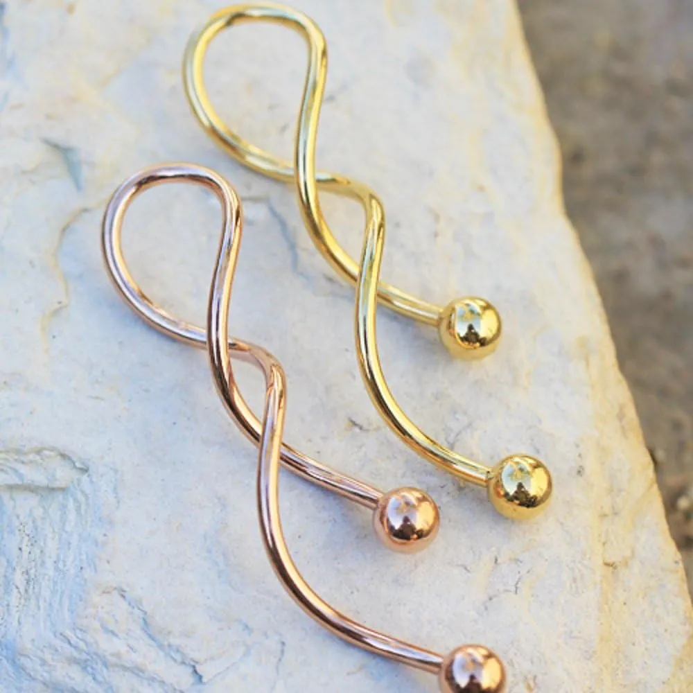 Gold Plated Spiral WildKlass Navel Rings