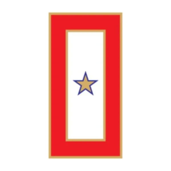 Gold Star Service Banner on 7/8" Lapel Pin