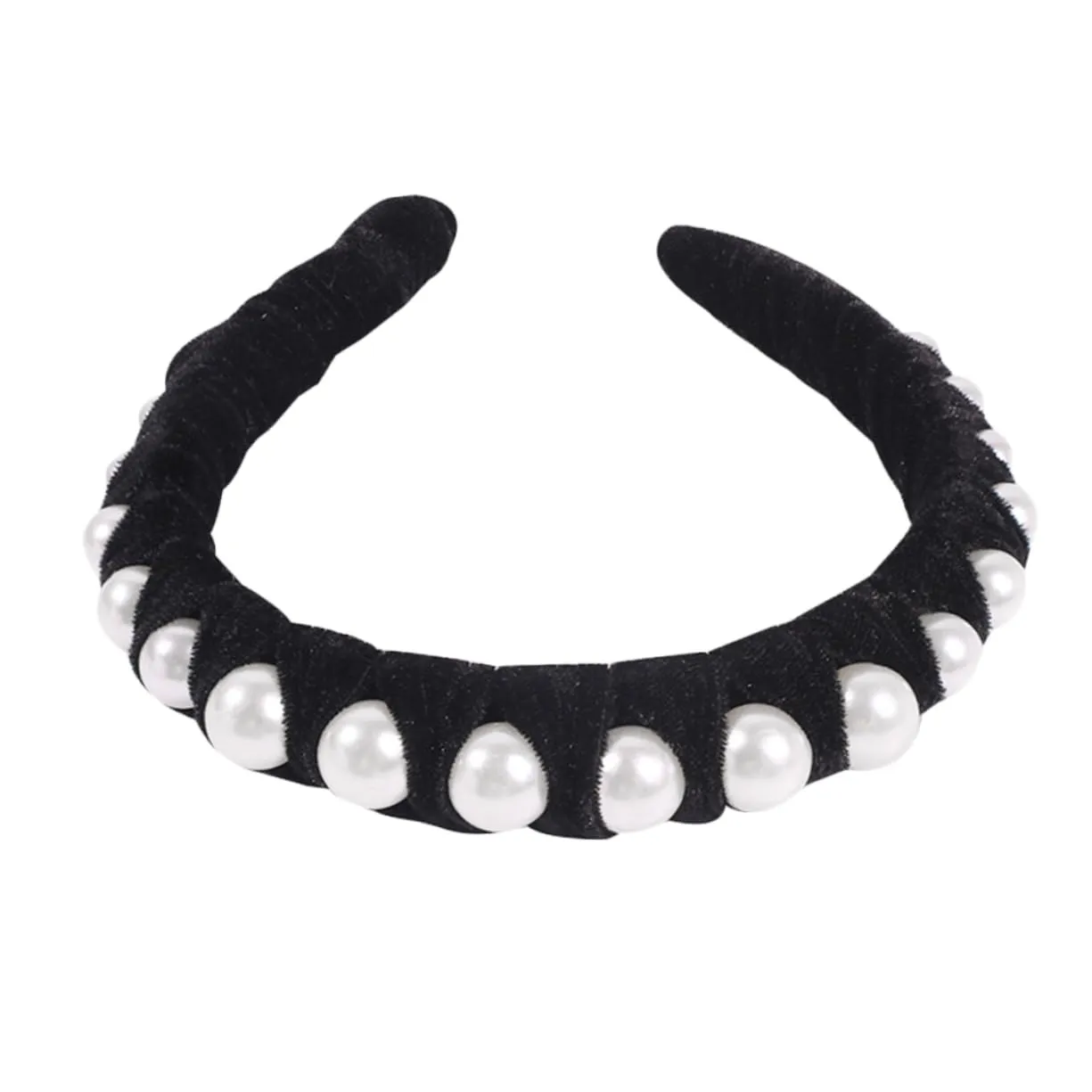 Gold Velvet Headdress Pearl Fashionable Head Bands Hair Hair Hoop for Party Decorations