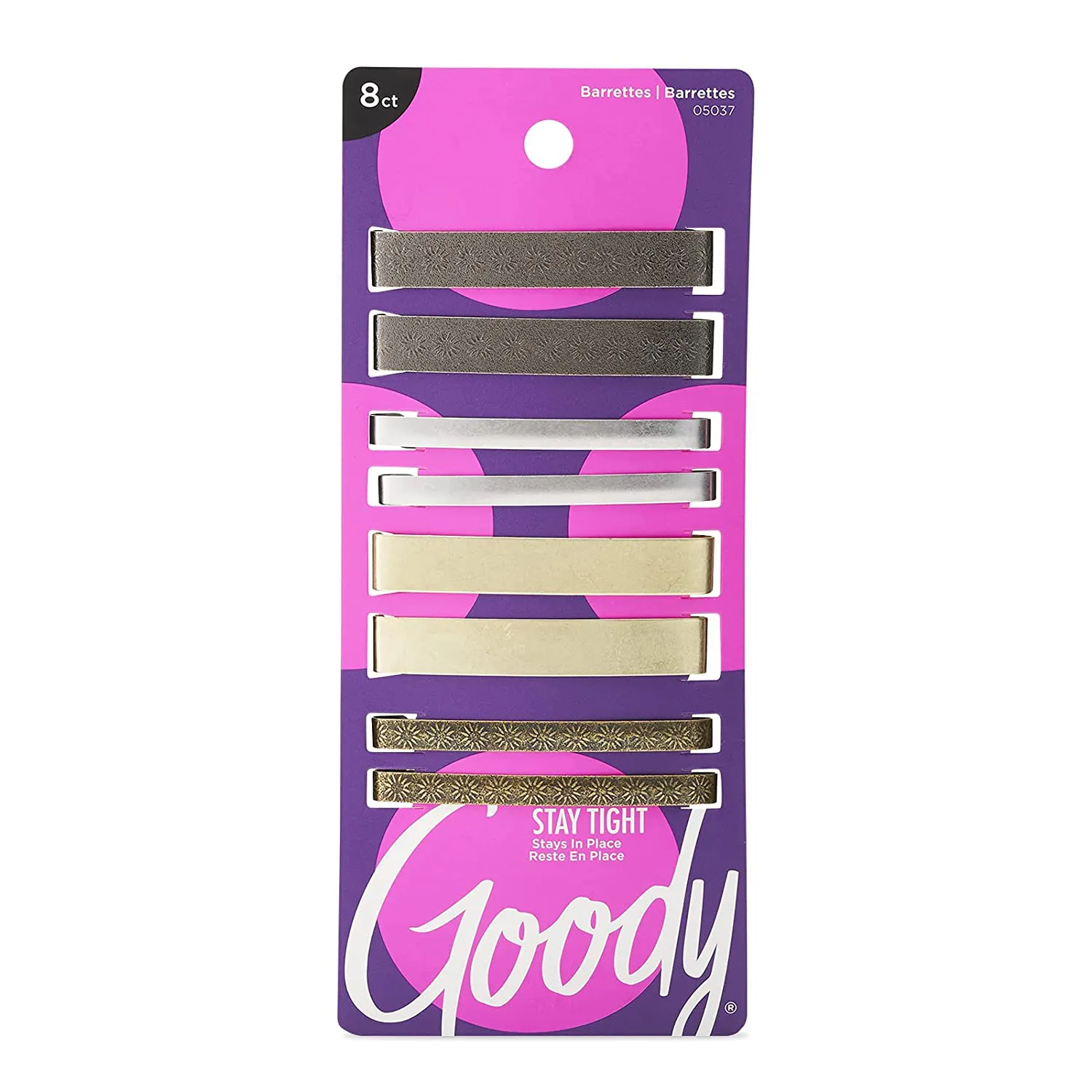 Goody Classics Metal Hair Barettes, 2 3/8 Inches, 8 Count (Pack of 2)