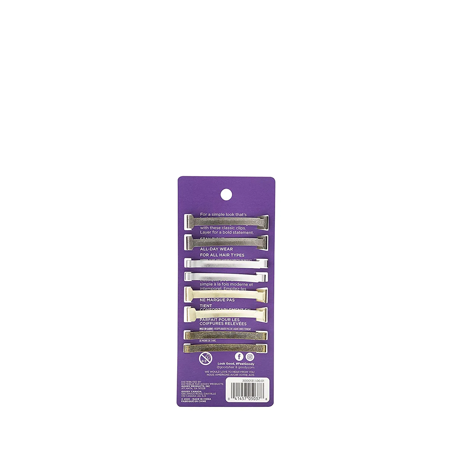 Goody Classics Metal Hair Barettes, 2 3/8 Inches, 8 Count (Pack of 2)