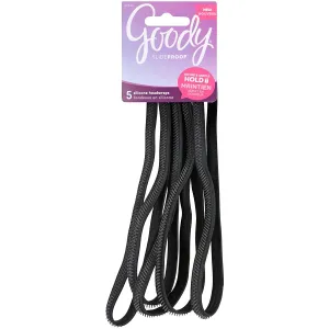 GOODY - SlideProof Thin Headbands with Silicone Grip - 5 Count