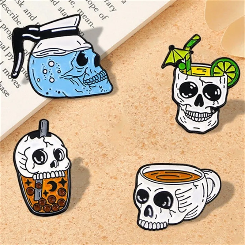 Gothic Funny Cool Style Skull Alloy Unisex Brooches