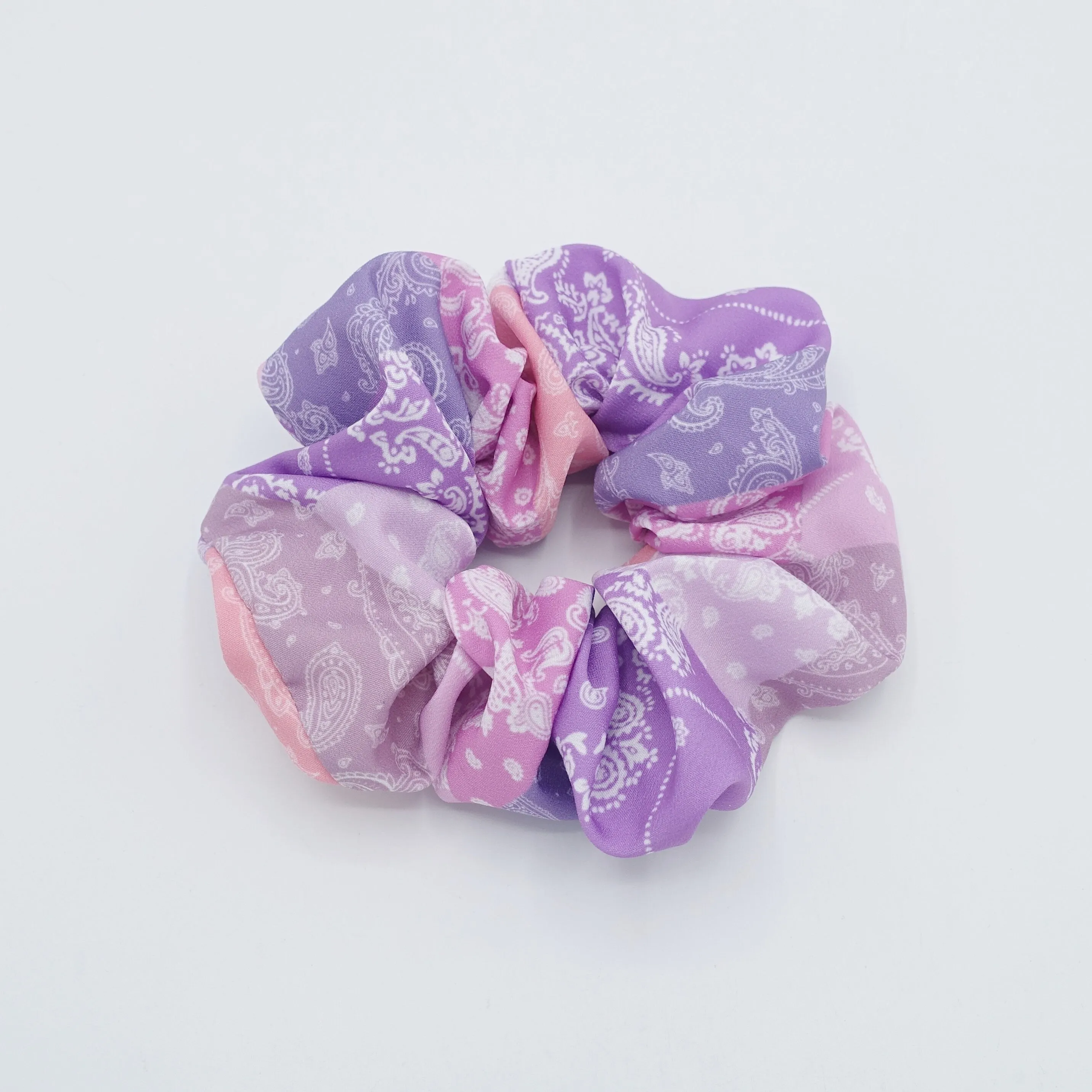 gradient color paisley print scrunchies hair elastic accessory for women
