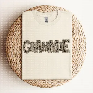 Grammie Leopard Faux Embroidery DTF Print