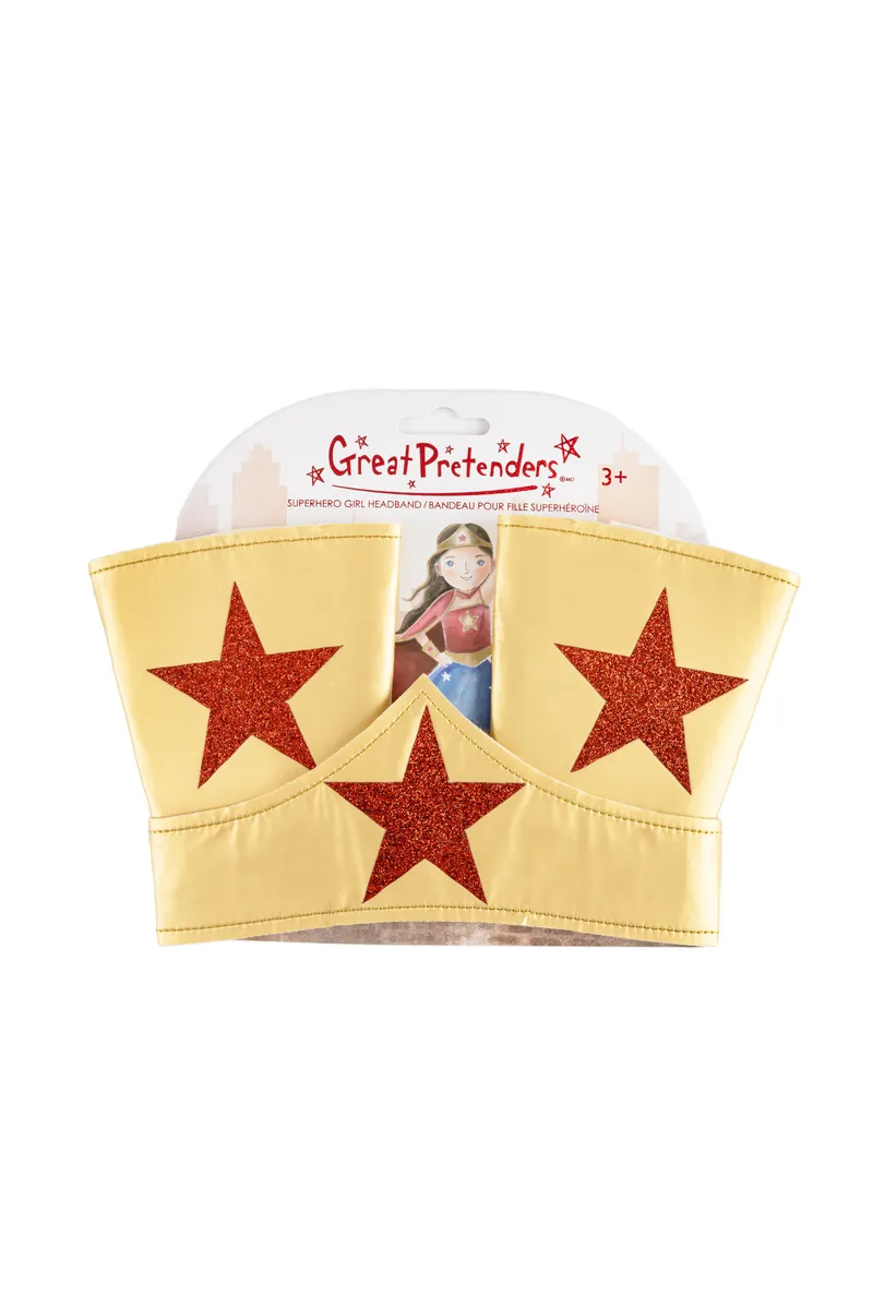 Great Pretenders Superhero Girl Headband & Arm Cuffs, 3pcs