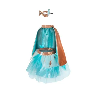 Great Pretenders Turq./Copper Super-Duper Tutu, Cape and Mask, Size 4-6