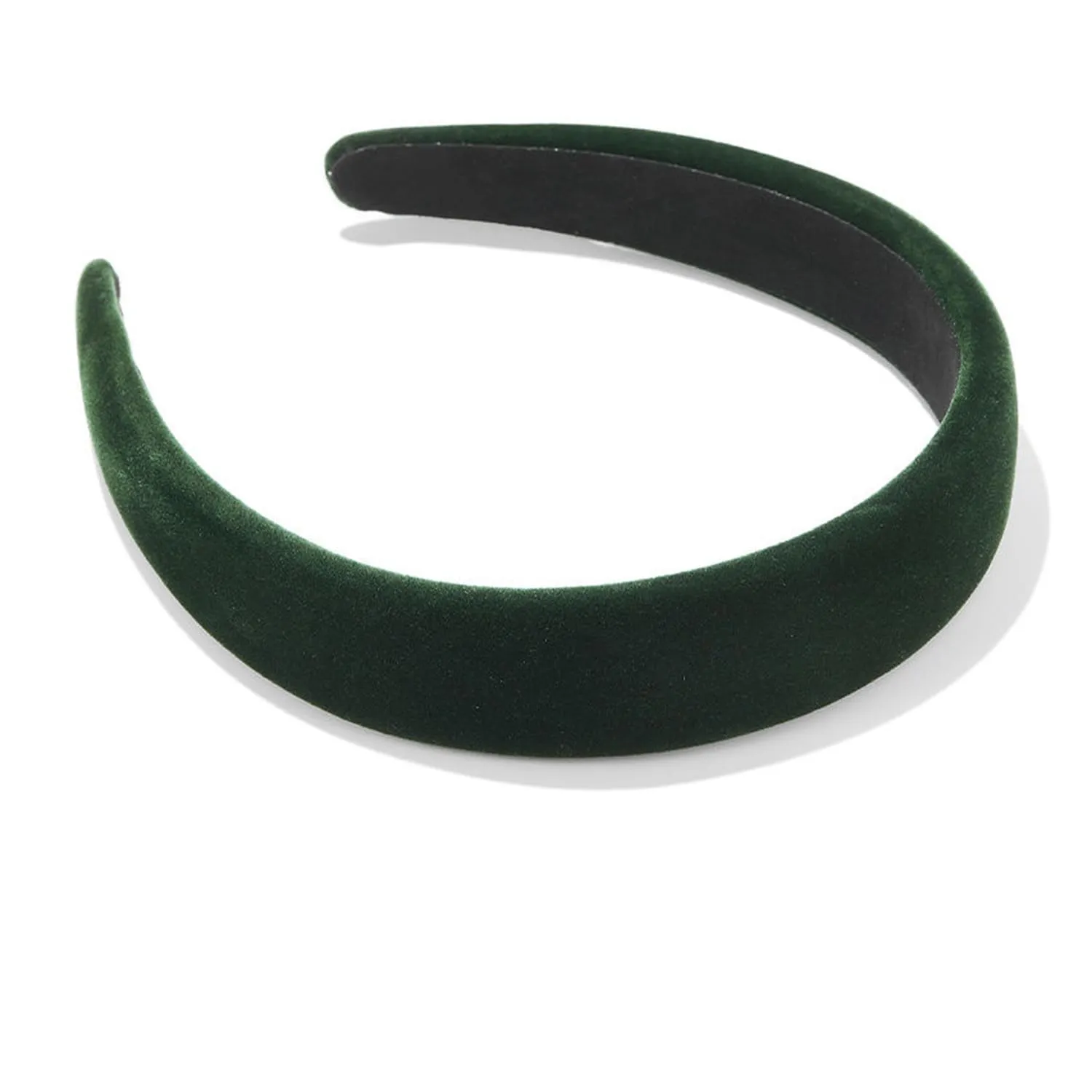 Green Velvet Padded Headbands for Women Fashion Non slip Comfortable Head Bands for Women (Green, one size)