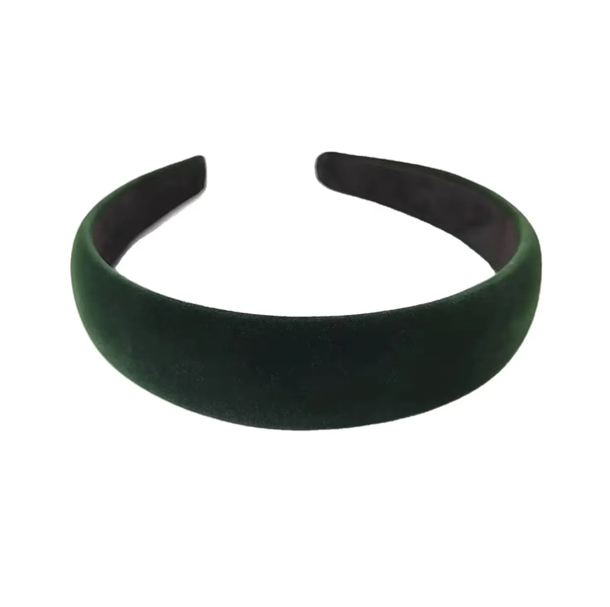 Green Velvet Padded Headbands for Women Fashion Non slip Comfortable Head Bands for Women (Green, one size)