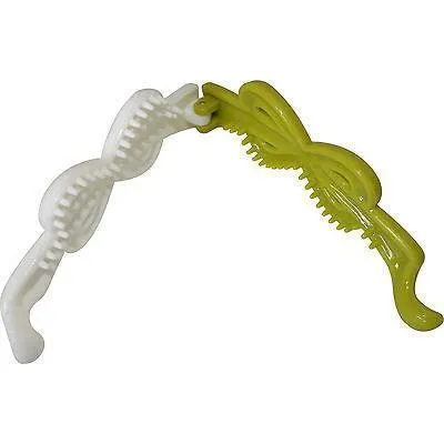 Green White Hair Bow Clip Grip Clamp Clasp Barrette Claw Girls Kids Childrens