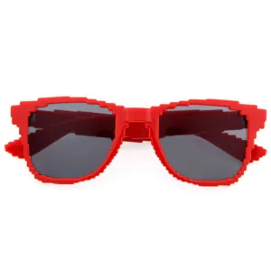 grinderPUNCH Clear Lens 8-Bit Mini Pixel Retro Novelty Gamer Geek Sunglasses