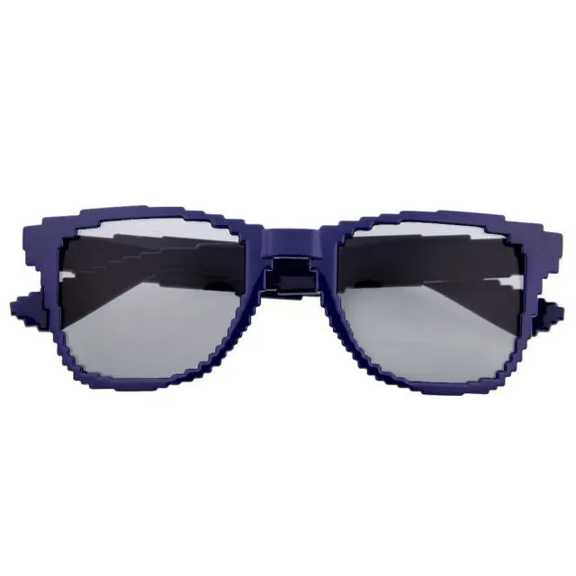 grinderPUNCH Clear Lens 8-Bit Mini Pixel Retro Novelty Gamer Geek Sunglasses