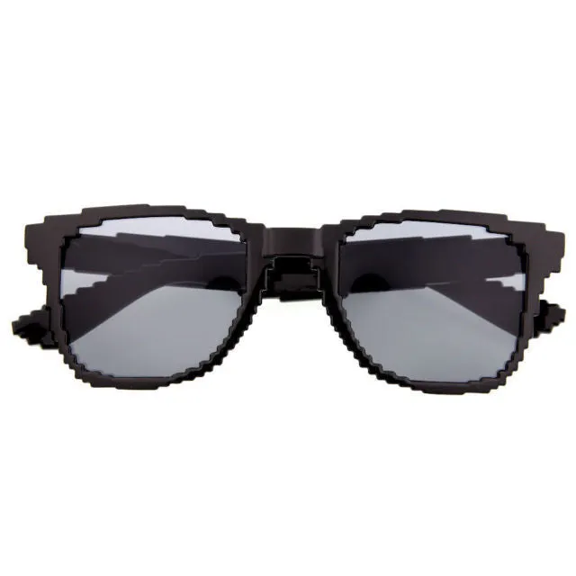 grinderPUNCH Clear Lens 8-Bit Mini Pixel Retro Novelty Gamer Geek Sunglasses