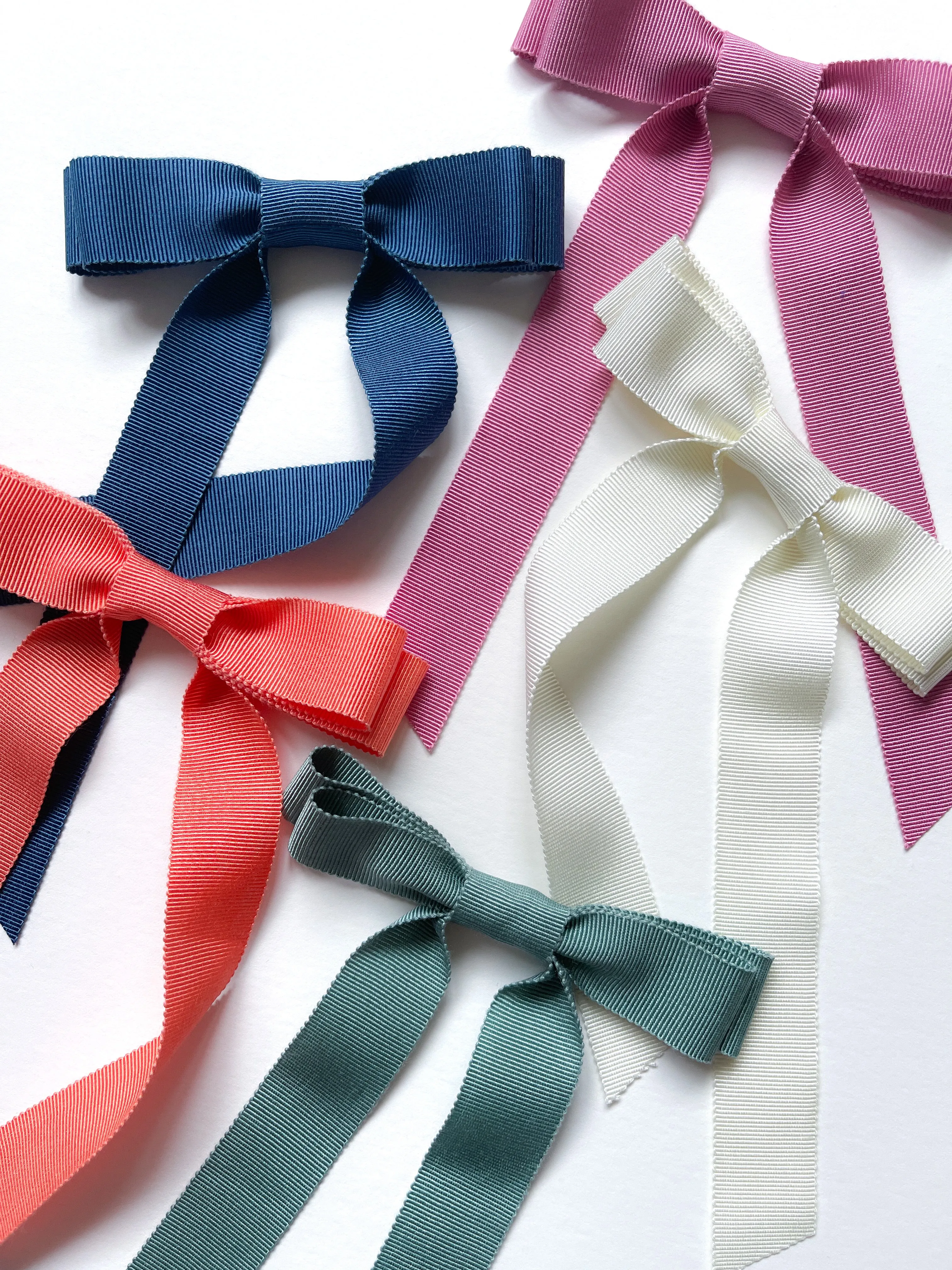 Grosgrain Standard Long Bow | Upscale Bows for Women | Bow with Tails | Luxury Designer Hair Bows | Made to Order