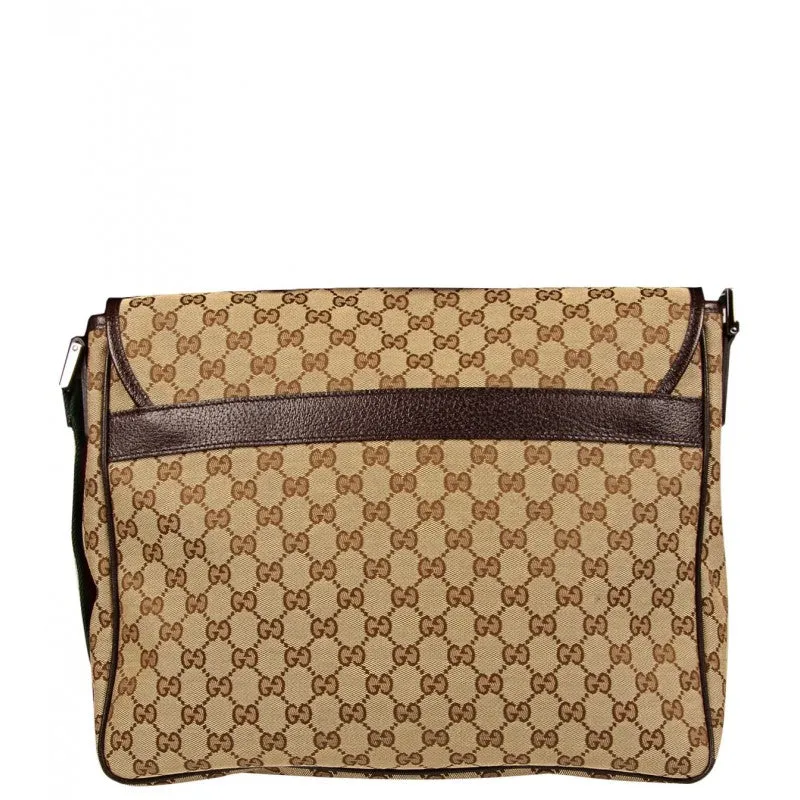 Gucci Beige & brown original GG fabric messenger bag