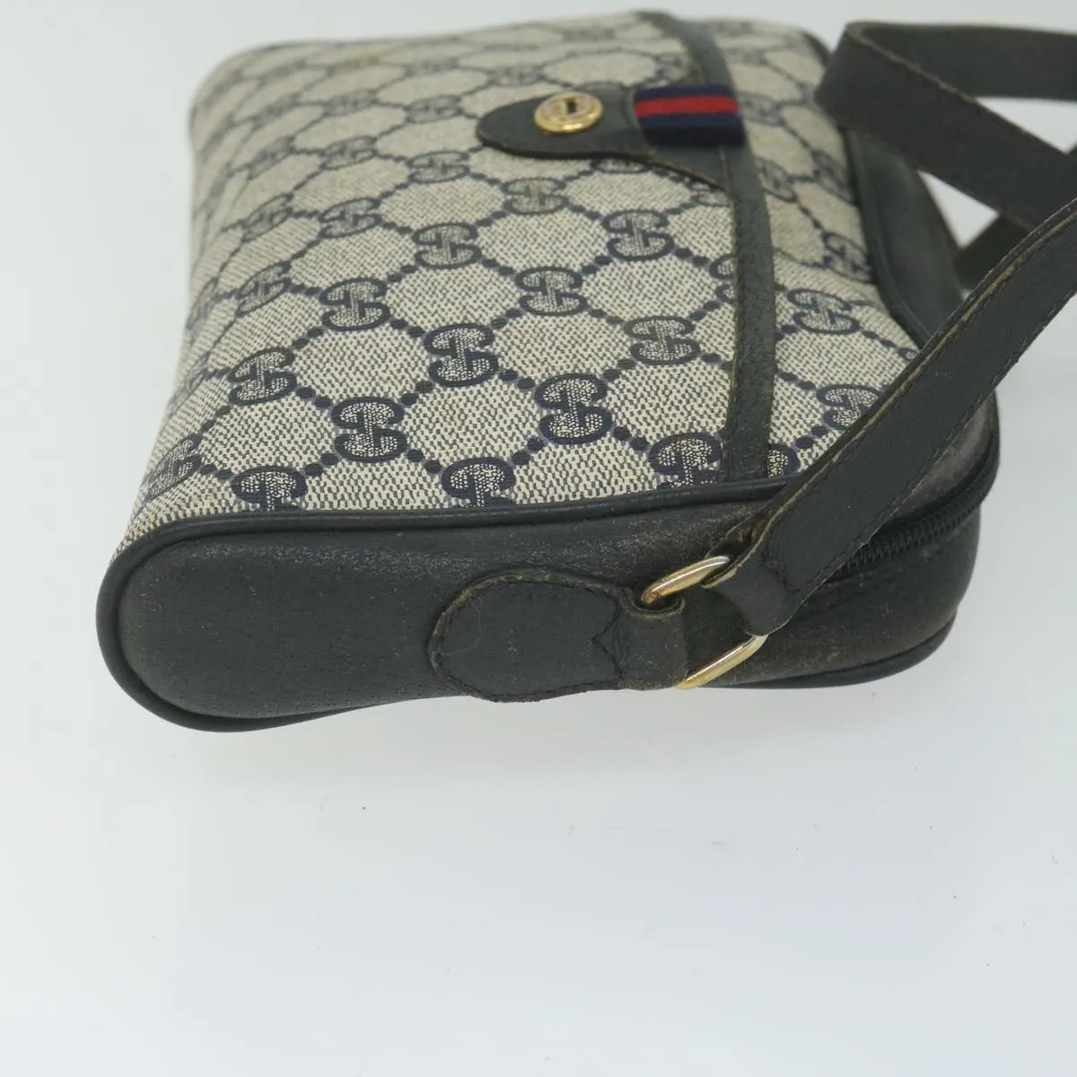 GUCCI GG Supreme Sherry Line Shoulder Bag Red Navy 116 02 089 bs10531
