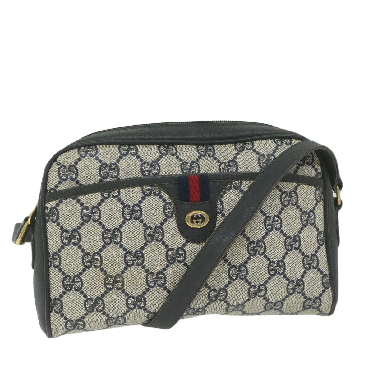 GUCCI GG Supreme Sherry Line Shoulder Bag Red Navy 116 02 089 bs10531