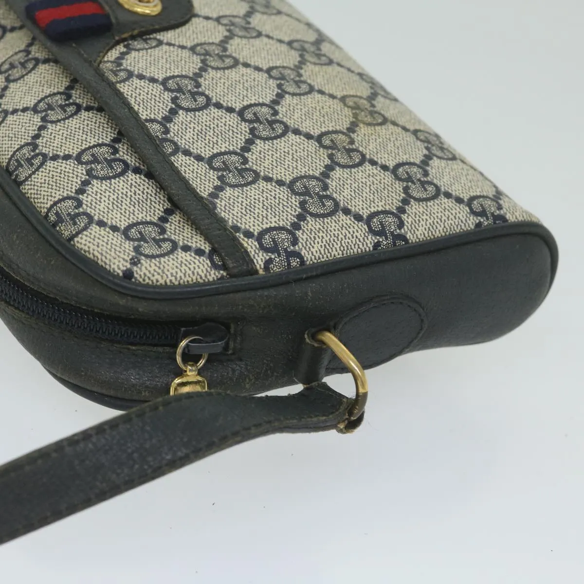 GUCCI GG Supreme Sherry Line Shoulder Bag Red Navy 116 02 089 bs10531