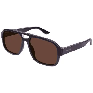 Gucci Men's Sunglasses - Brown Lens Full Rim Grey Acetate Square Frame | GG1342S 005