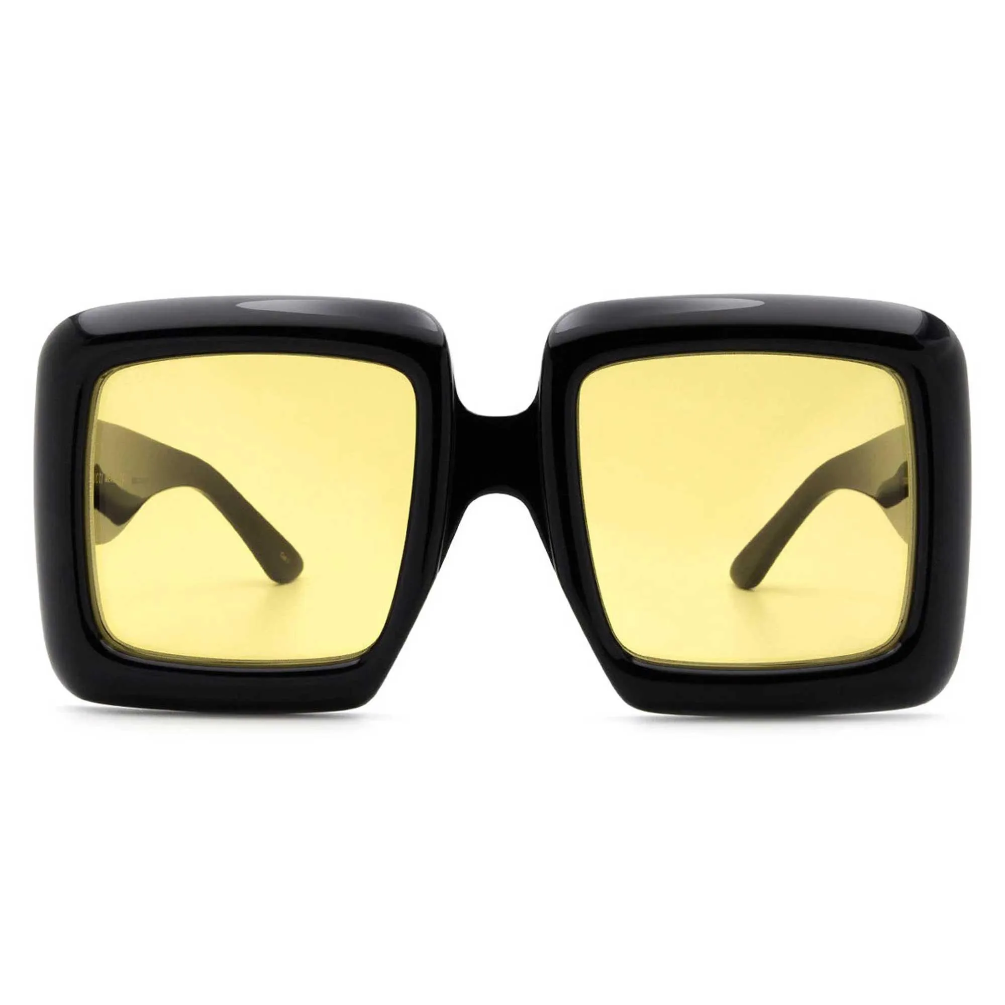 Gucci Women's Sunglasses - Yellow Lens Black Square Shape Acetate Frame | GG0783S 001