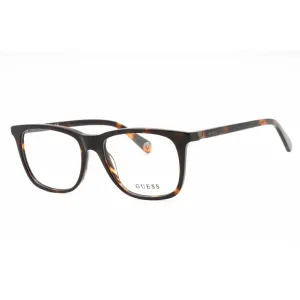 Guess Unisex Eyeglasses - Dark Havana Plastic Square Shape Full Rim Frame | GU5223 052