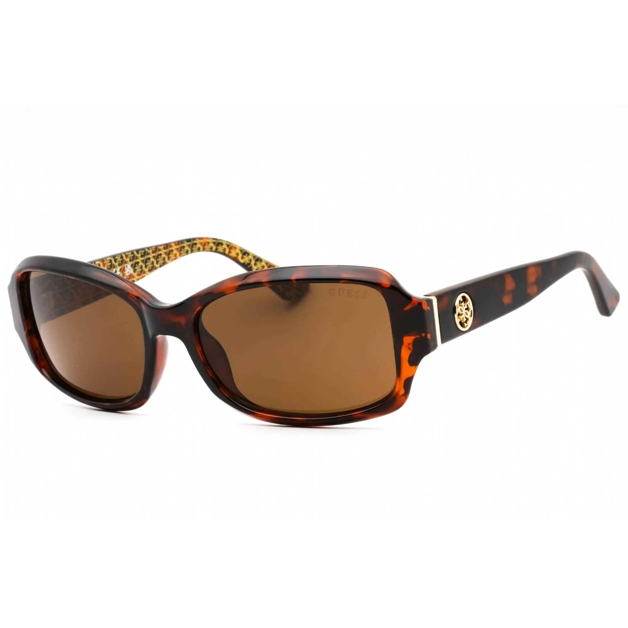 Guess Women's Sunglasses - Dark Brown Plastic Rectangular Full Rim Frame | GU7410 52E