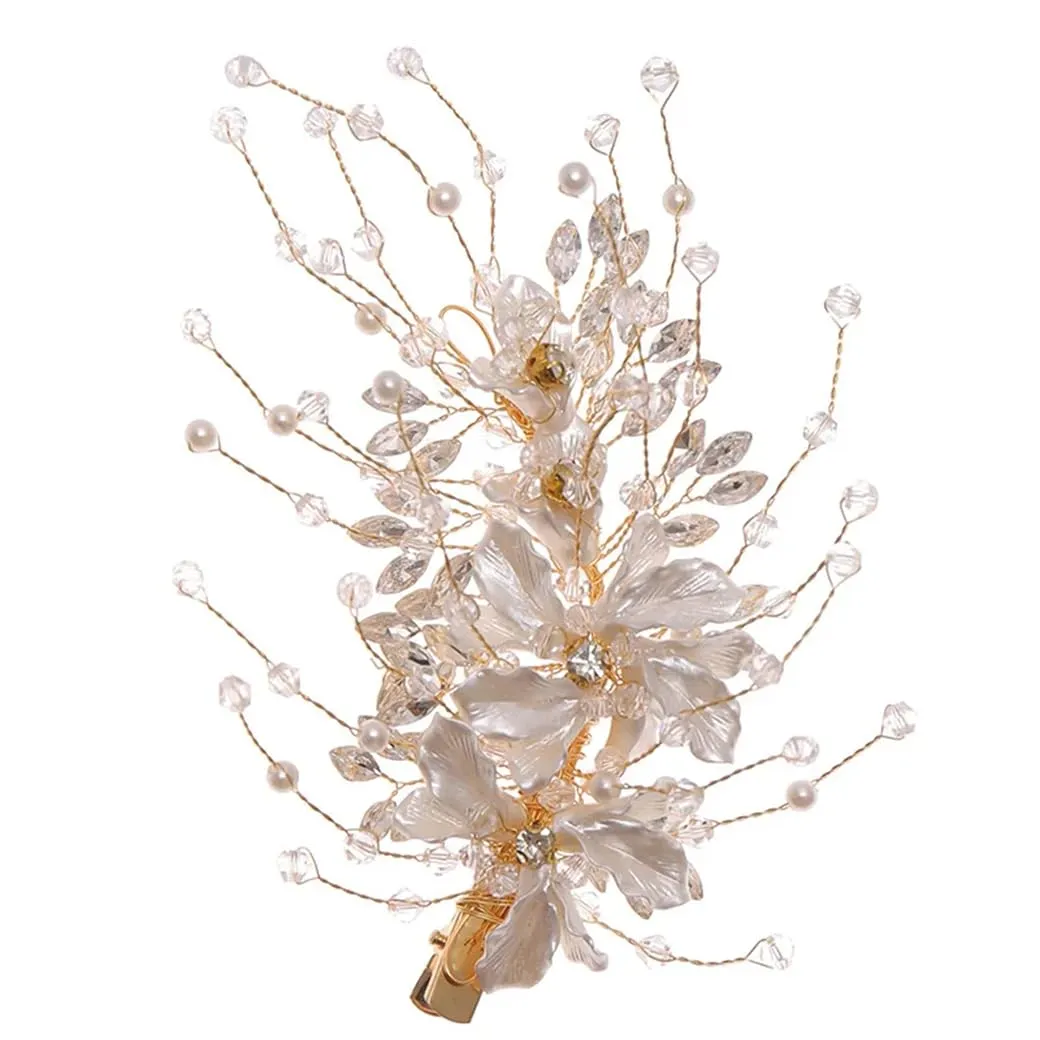 Hair Clip Headband For Women Party Rhinestones Bridal Wedding Hair Accessories Hairpin Gift Gold