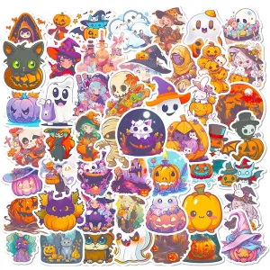 Halloween Pumpkin Witch Cartoon Vinyl Sticker