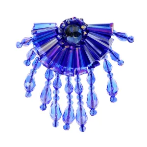 Handmade Crystal Bead Braid Fan Brooches For Women And Men