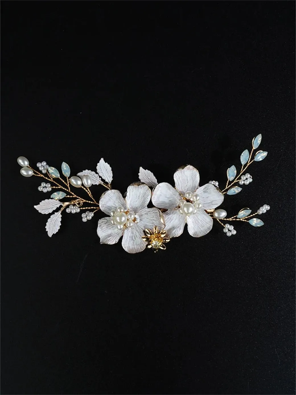 Handmade Hair Clip Flower Bridal Headband Wedding Hair Accessories For Women Headpiece Brides Hair Gold