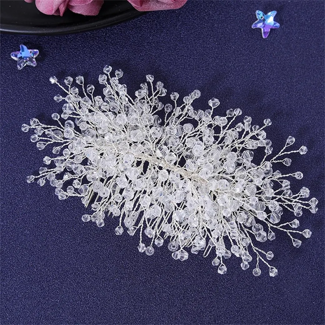 Handmade Hair Comb Clip Pin Headband Tiara For Women Party Bridal Wedding Hair Accessories Gift Gold