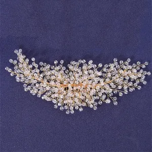 Handmade Hair Comb Clip Pin Headband Tiara For Women Party Bridal Wedding Hair Accessories Gift Gold