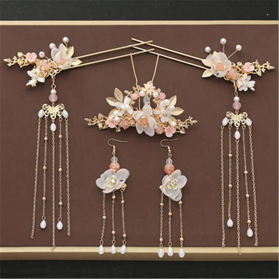 Hanfu Antique dress Ancient Costume Tassel Step Hairpin 01