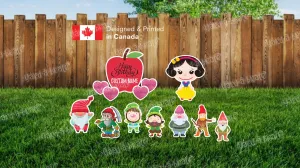 Happy Birthday-Princess & Dwarfs – Princess 24" Tall   Dwarfs 16"-18" Tall (Total 13pcs)| Yard Sign Outdoor Lawn Decorations