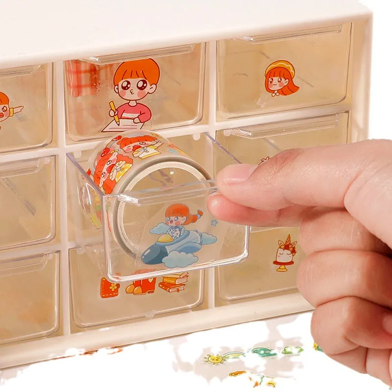 Happy Day Cartoon Girl and Boy Clear Transparent Material Scrapbook Kit