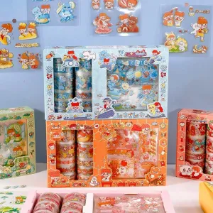 Happy Day Cartoon Girl and Boy Clear Transparent Material Scrapbook Kit