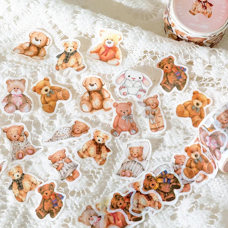 Happy Town Series Cartoon Retro Rolled Washi Stickers