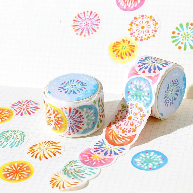 Happy Town Series Cartoon Retro Rolled Washi Stickers
