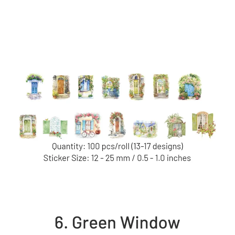 Happy Town Series Cartoon Retro Rolled Washi Stickers