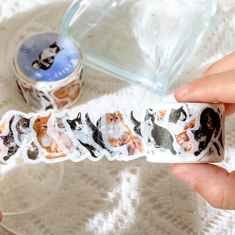 Happy Town Series Cartoon Retro Rolled Washi Stickers