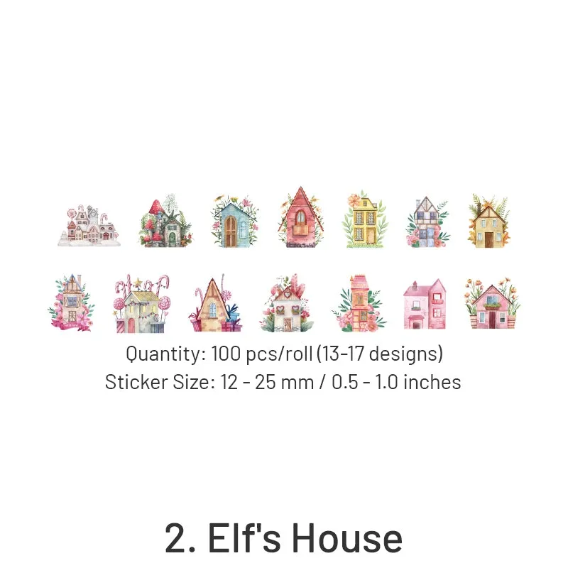 Happy Town Series Cartoon Retro Rolled Washi Stickers