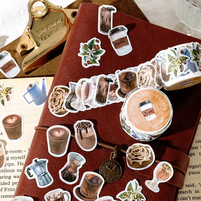 Happy Town Series Cartoon Retro Rolled Washi Stickers