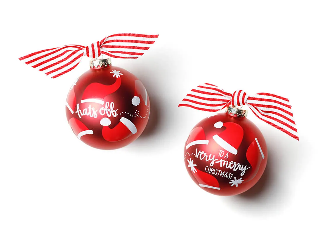 Hats Off Glass Ornament