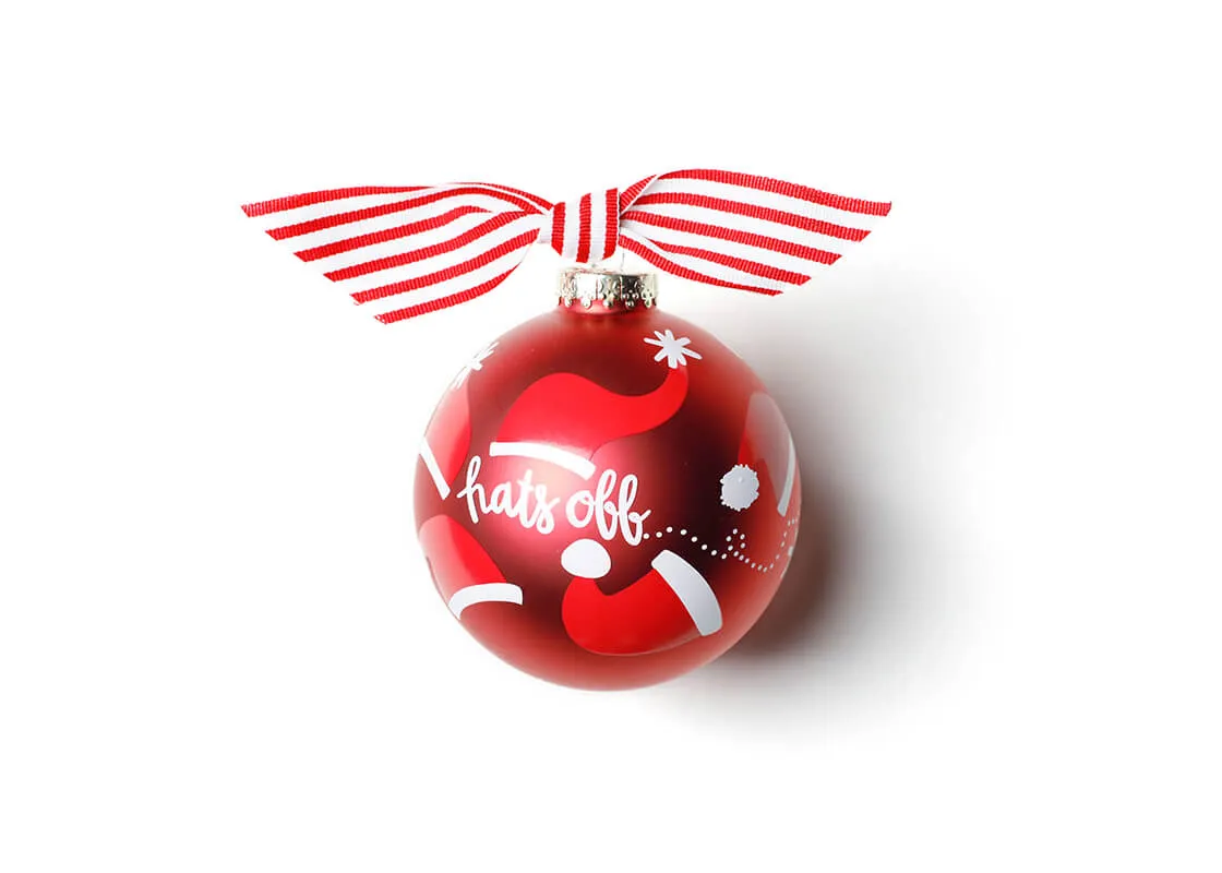 Hats Off Glass Ornament