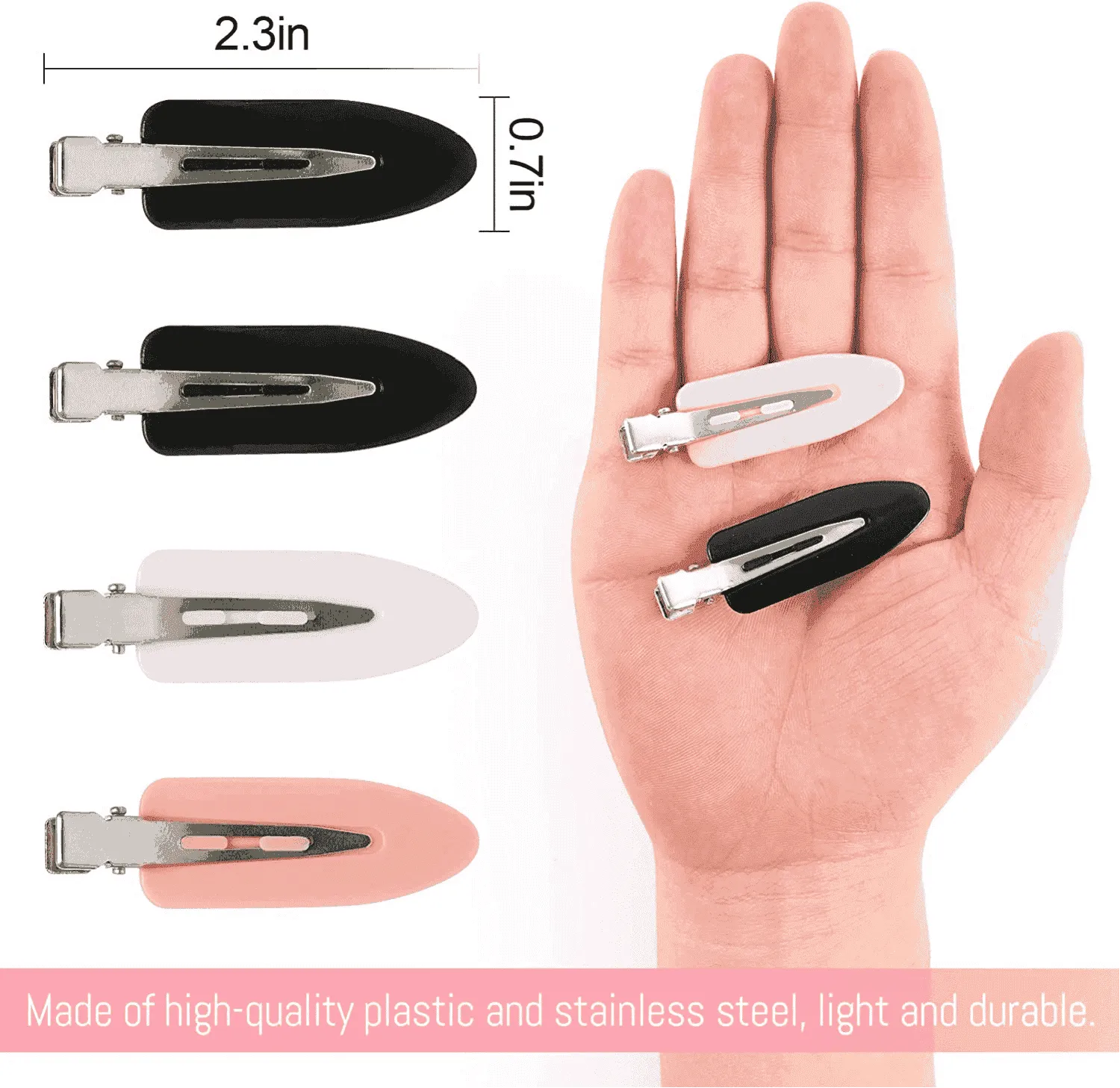 HBI No Crease Clips - Flat Hair Clips Peach