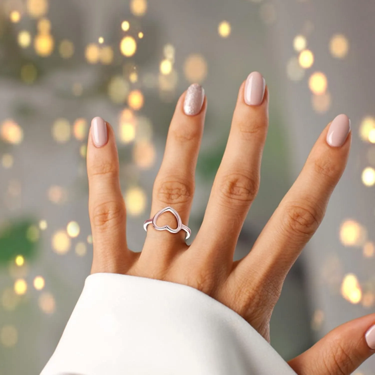 Heart Shaped Ring for Women Minimalist Design Wedding Rings for Bride Engagement Rings