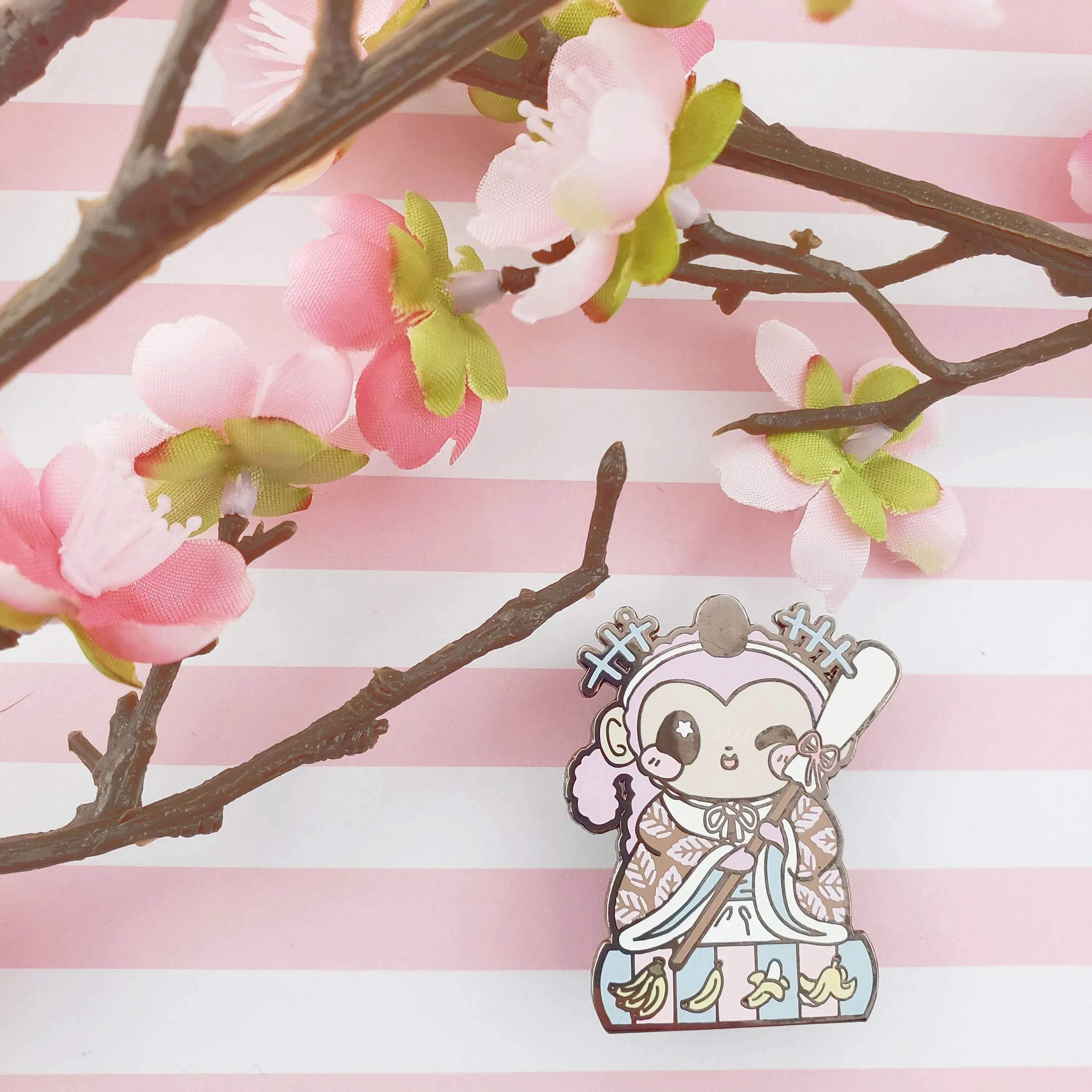 Helper Monkey: Girl's Day Animal Enamel Pins